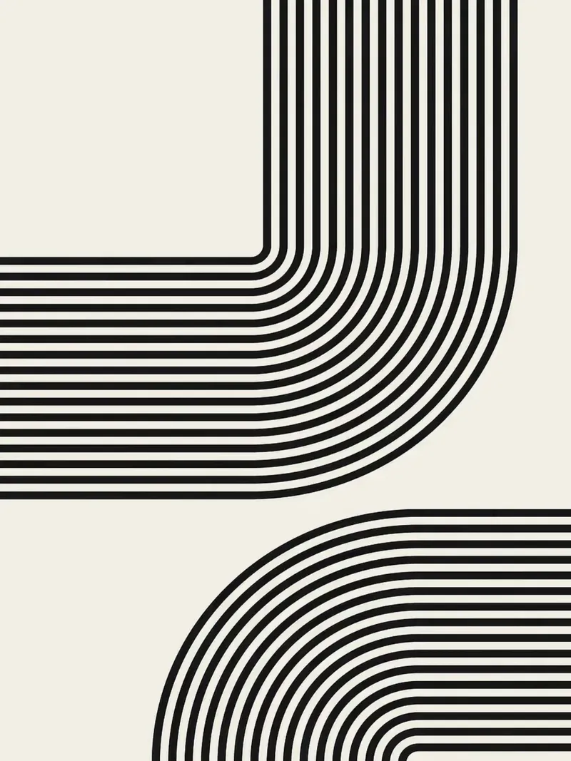 Astratto e geometrico poster con telaio in legno da Anna Müller