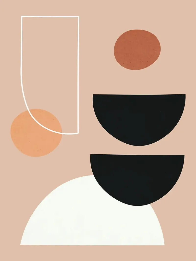 Forme geometriche poster con telaio in legno da Anna Müller