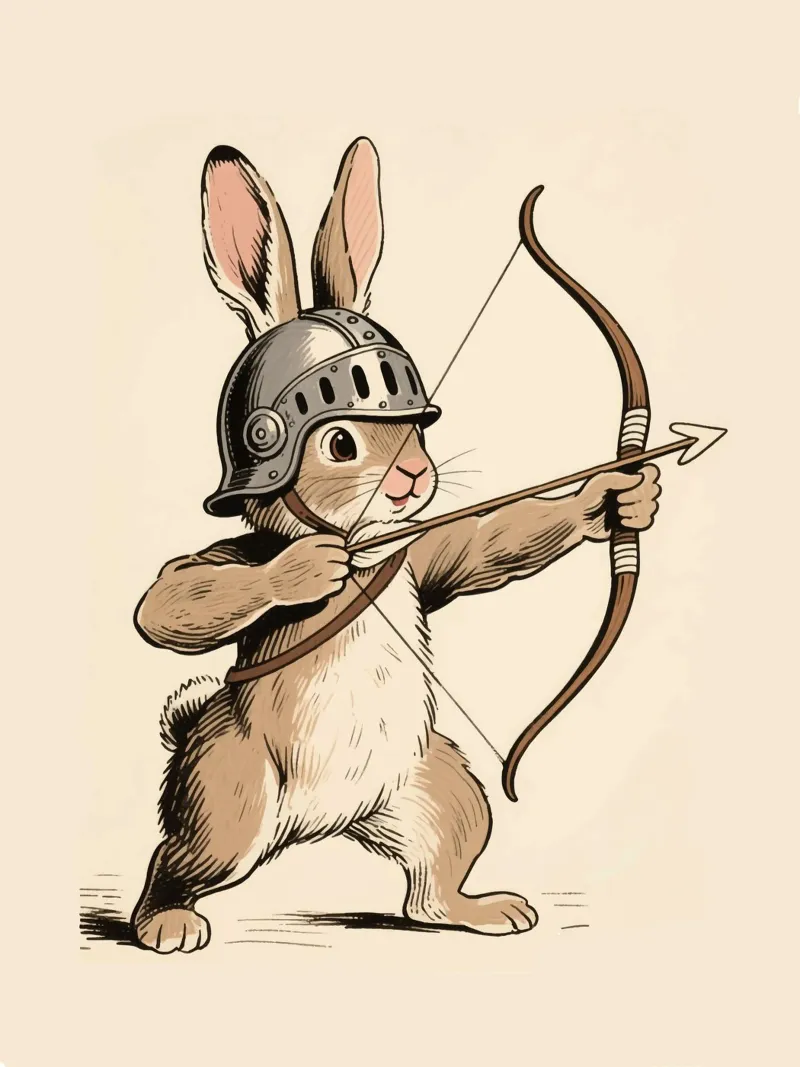 Rabbit Archer tela con Cornice a cassetta da knowledge