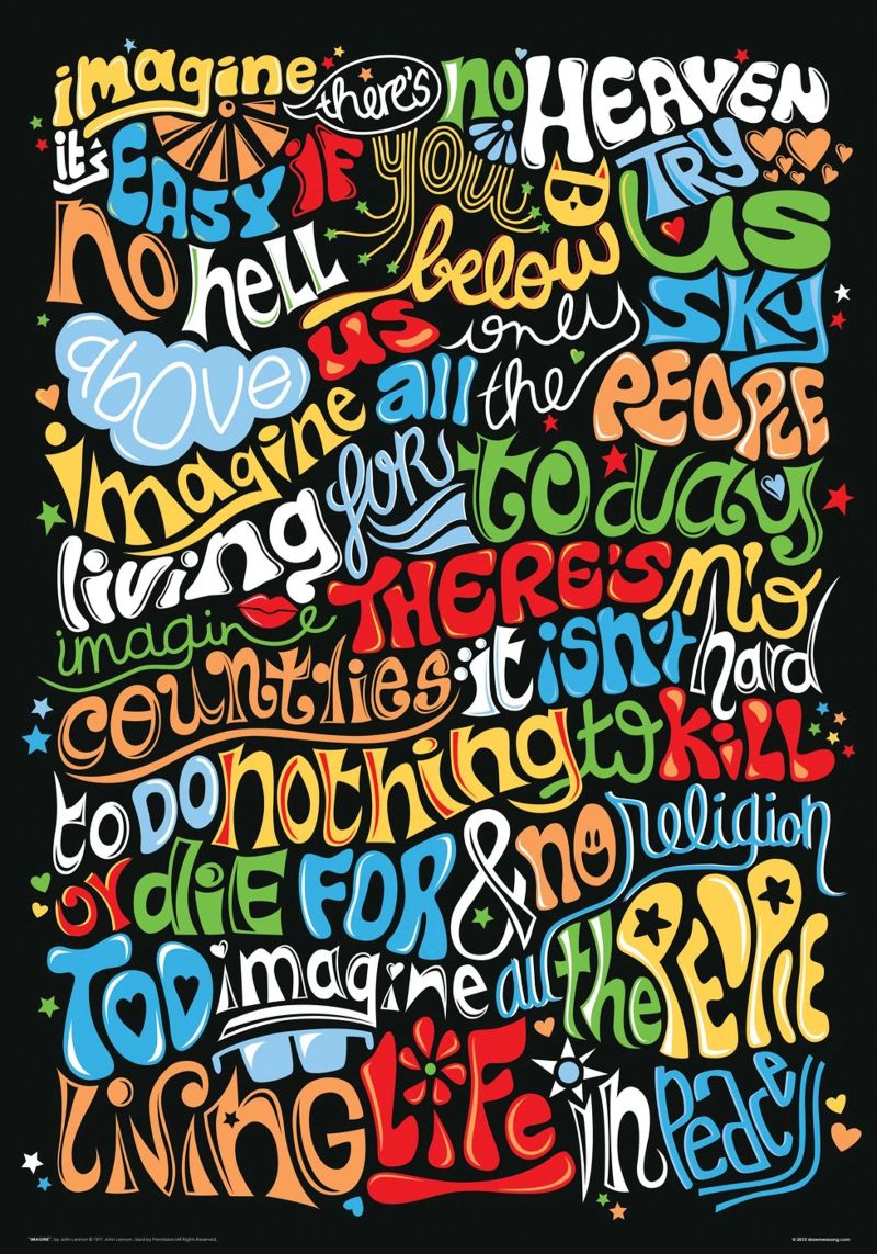Imagine - Draw Me A Song Poster von Nour Tohme
