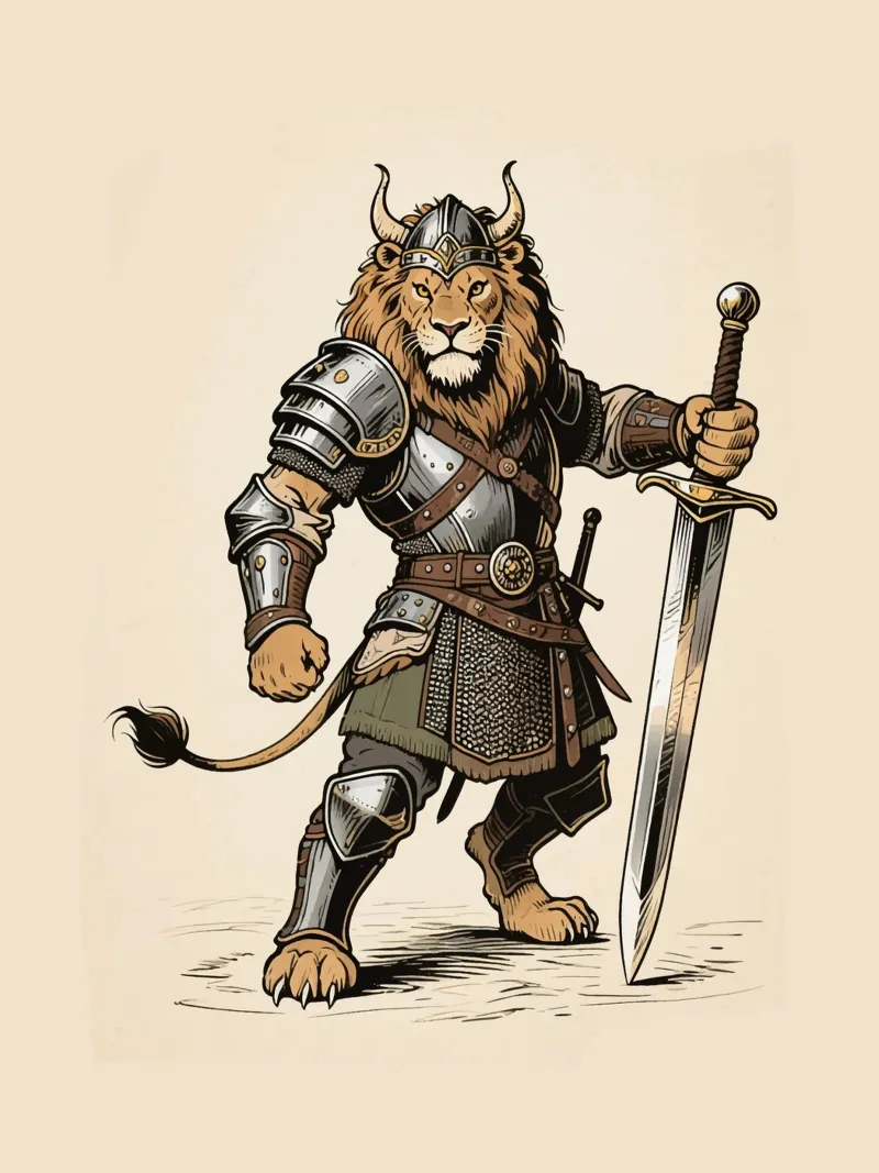 Warrior Lion tela con Cornice a cassetta da knowledge
