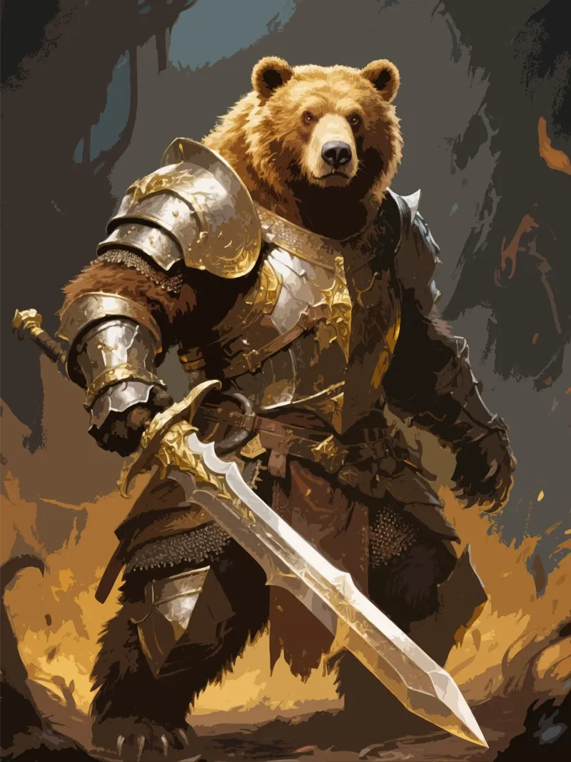 Bear Warrior tela con Cornice a cassetta da knowledge