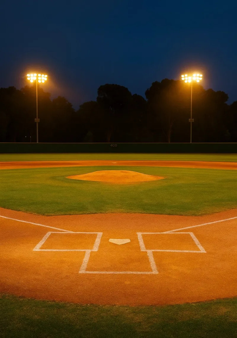 terrain de baseball la nuit vue photographie toile avec Caisse américaine de chinerei