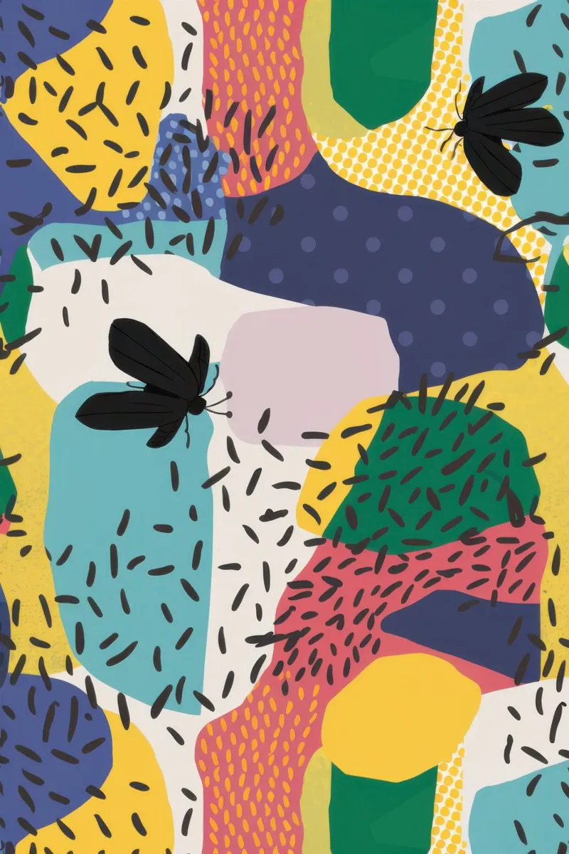 Playful Pattern Collage canvas with Floater frame by Enter Bloom
