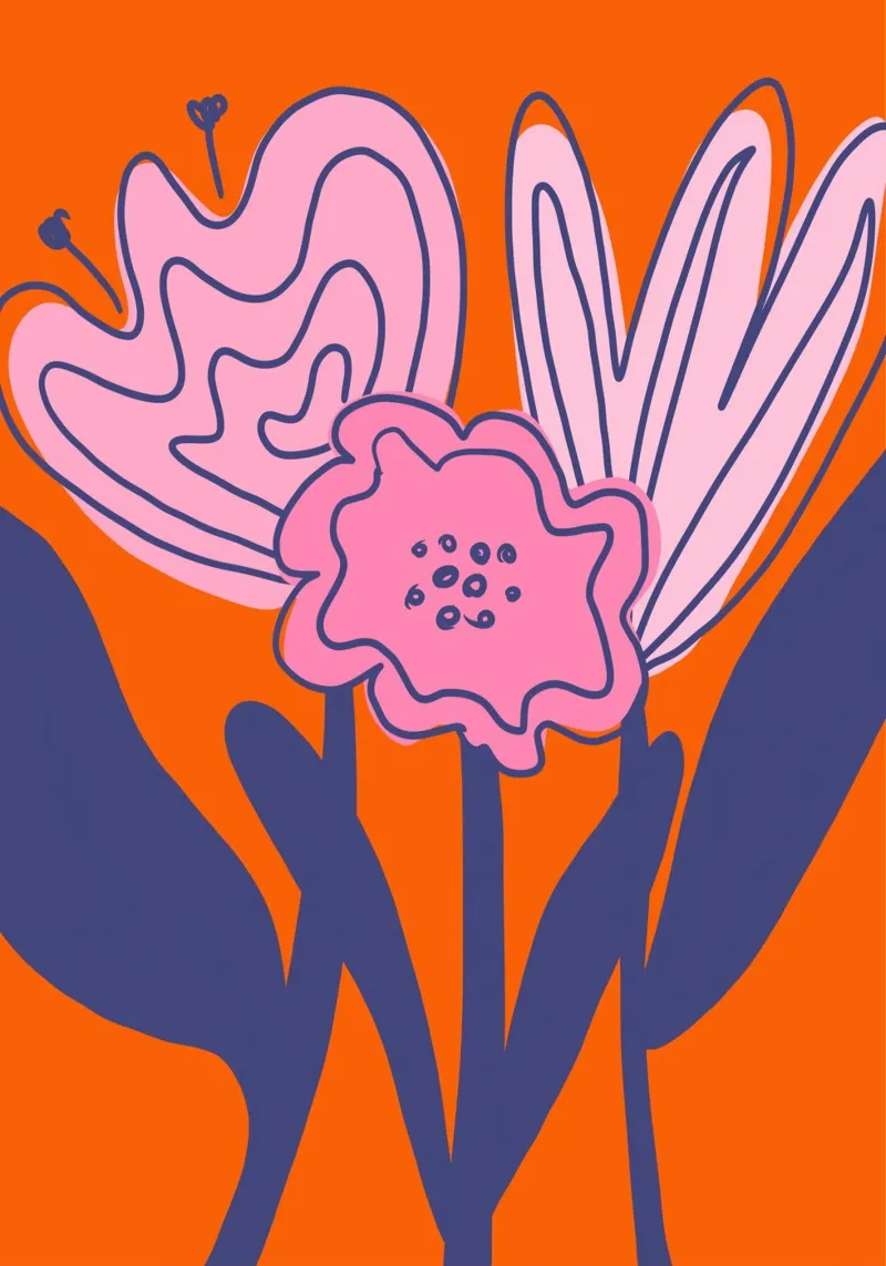 Flores abstractas metacrilato de Athene Fritsch