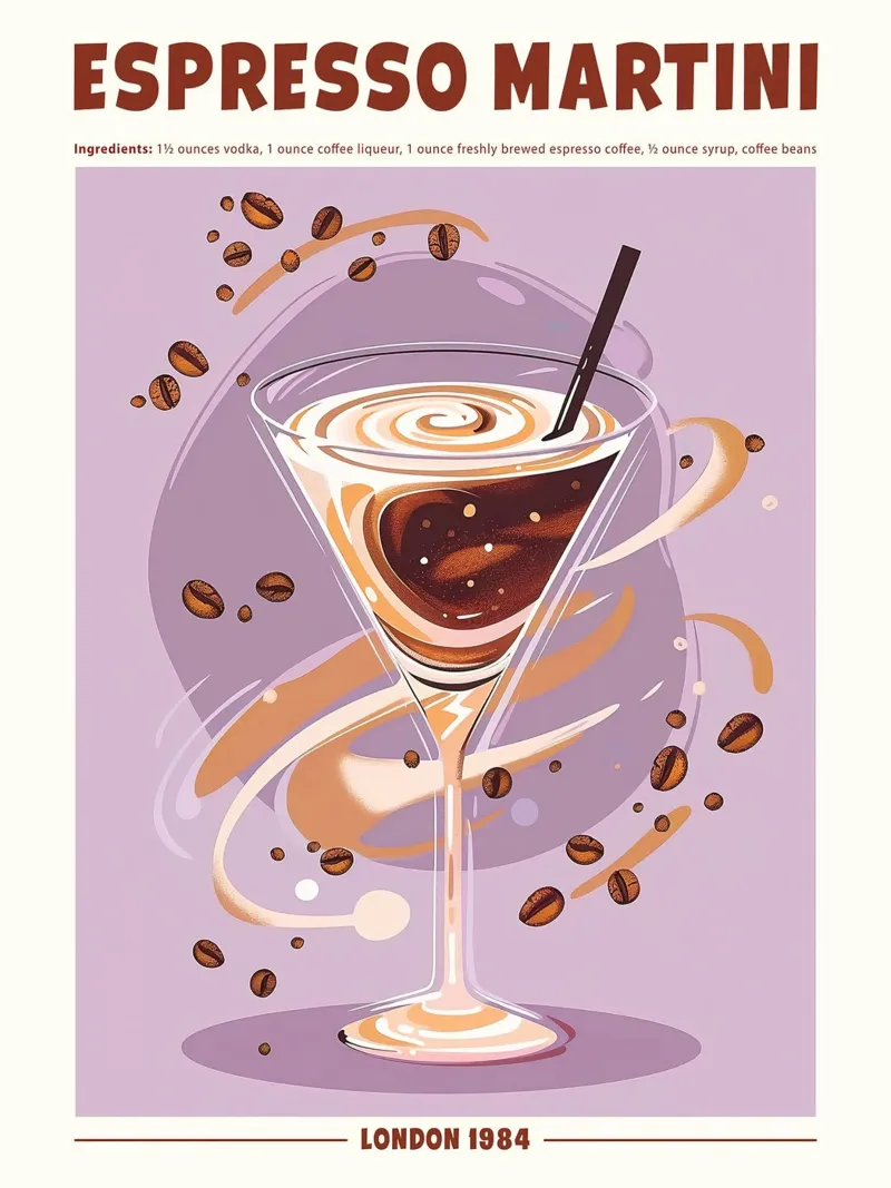 Espresso Martini, London 1984 poster da janetlynn