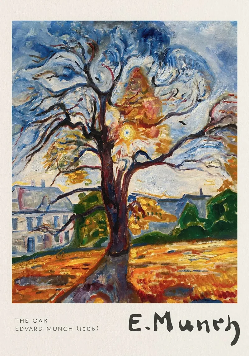 La quercia di Edvard Munch tela con Cornice a cassetta da Slowlylow