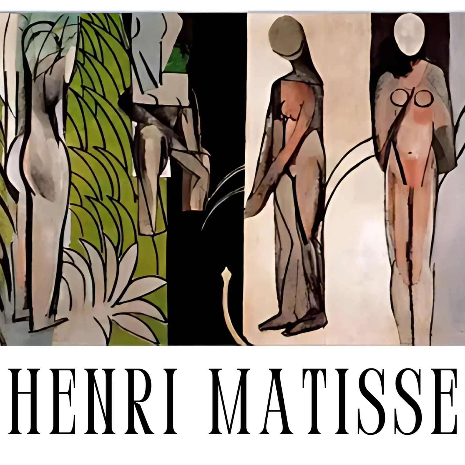 Henri Matisse kunst 5 canvas met Baklijst van domherrick1