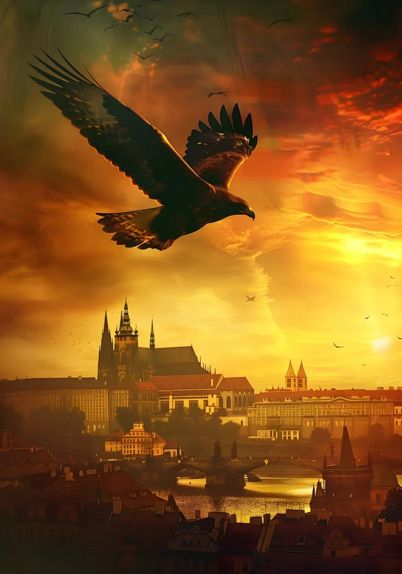 Aquila di Praga arte mistica e fantasy tela con Cornice a cassetta da WILD ART