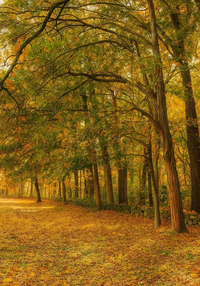automne vue de la ferme panorama de la nature poster avec cadre en bois de chinerei