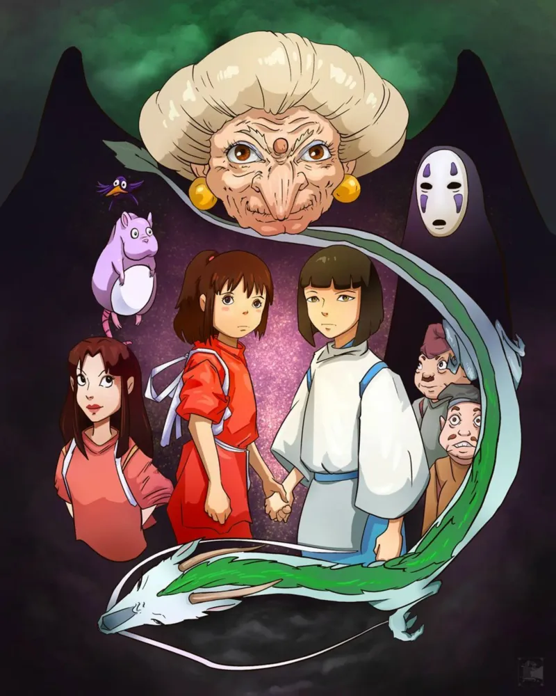 Maglietta essenziale Spirited Away poster da skurtow