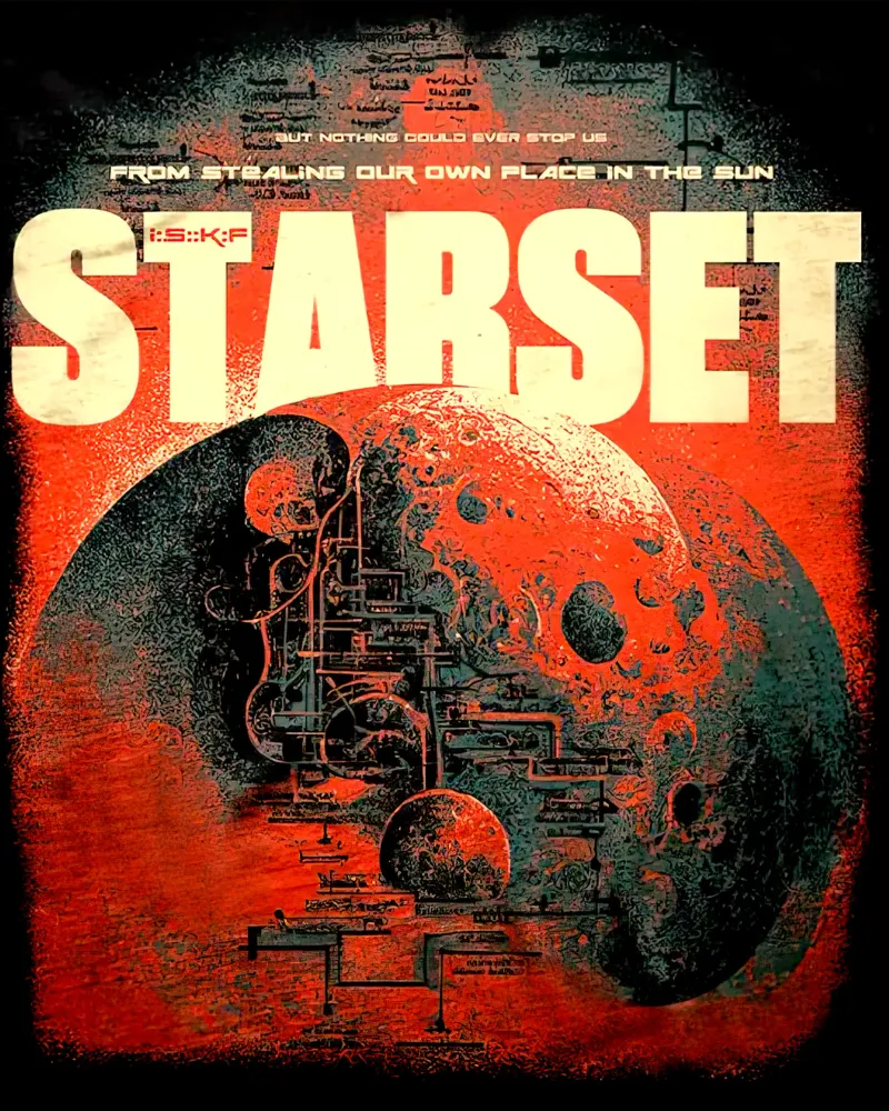 STARSET È INIZIATO tela con Cornice a cassetta da andrea boceli