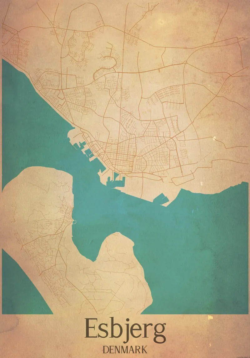 Esbjerg DENMARK poster con telaio in plastica da WorldPrint