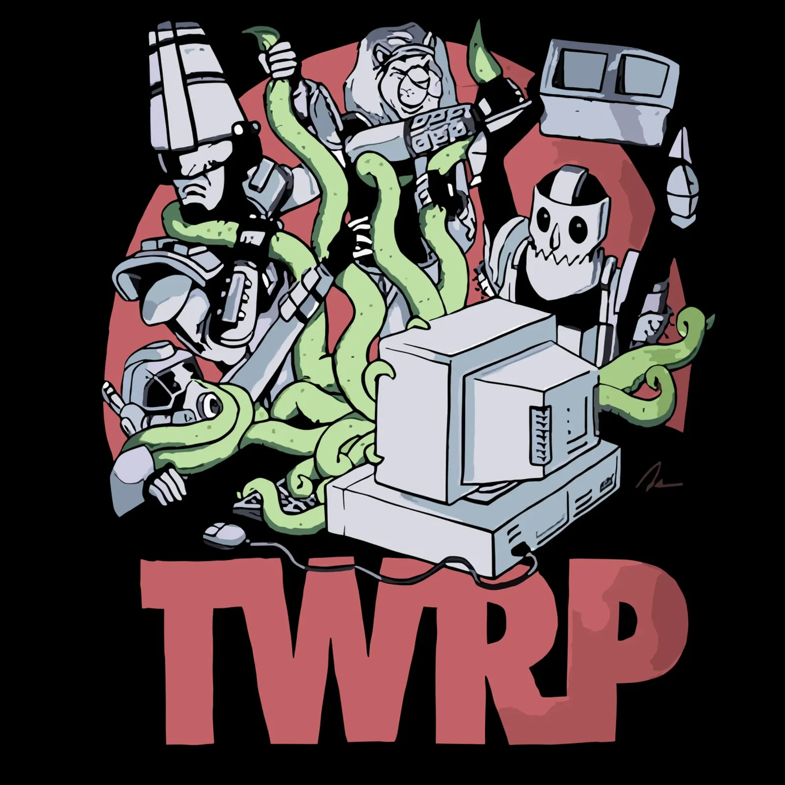 TWRP Y2Kbug tela con Cornice a cassetta da andrea boceli