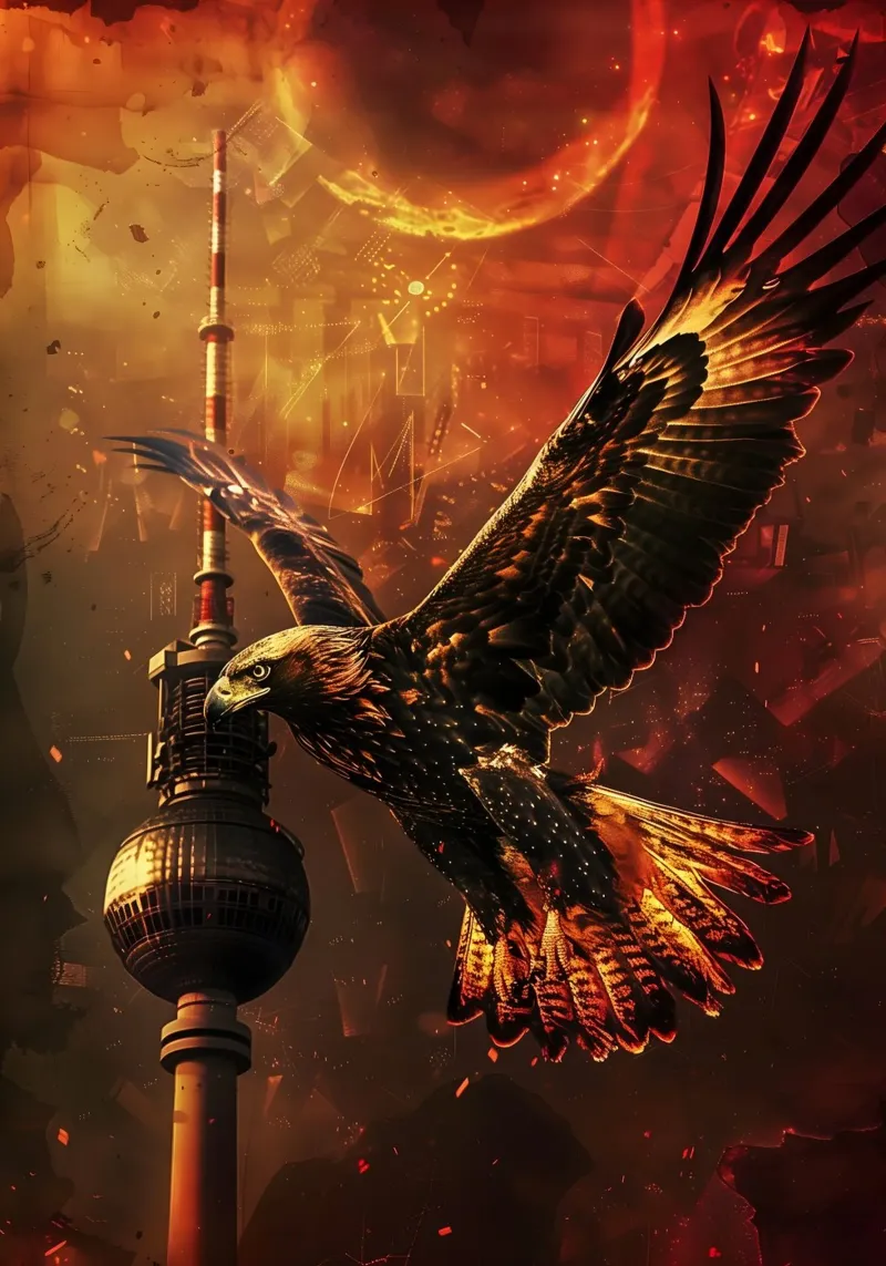Torre della televisione Adler Berlin arte mistica e fantastica poster da WILD ART