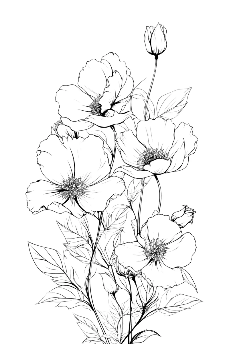 Fiori disegnati a mano in nero pellicola backlit da Katja Stehle Design