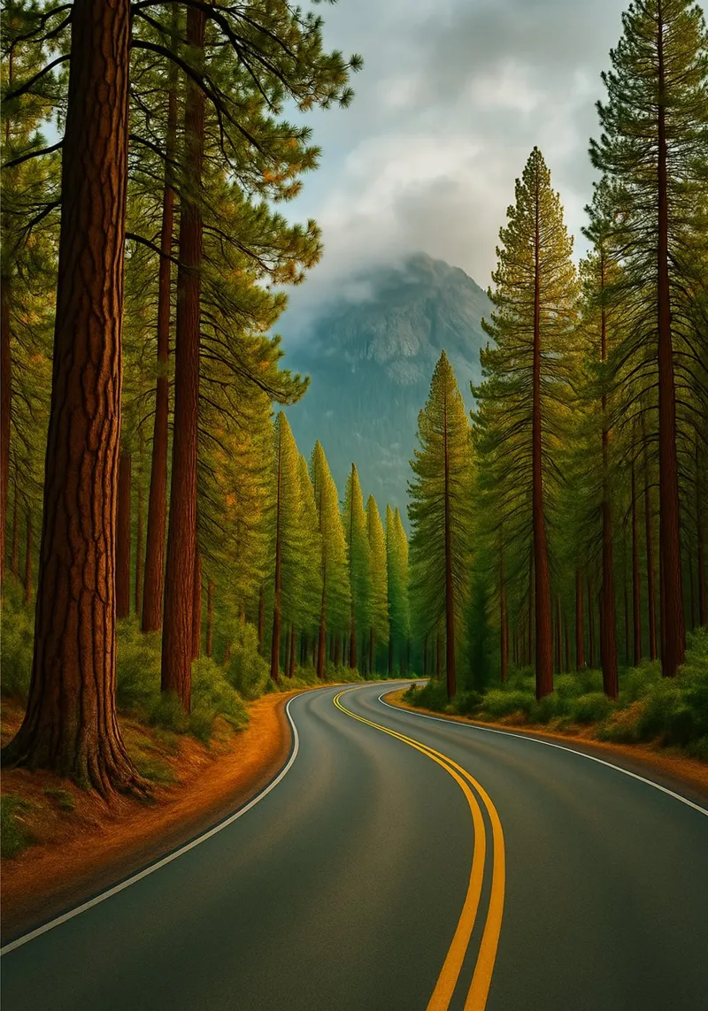 weg in het bos natuurpanorama canvas met Baklijst van chinerei