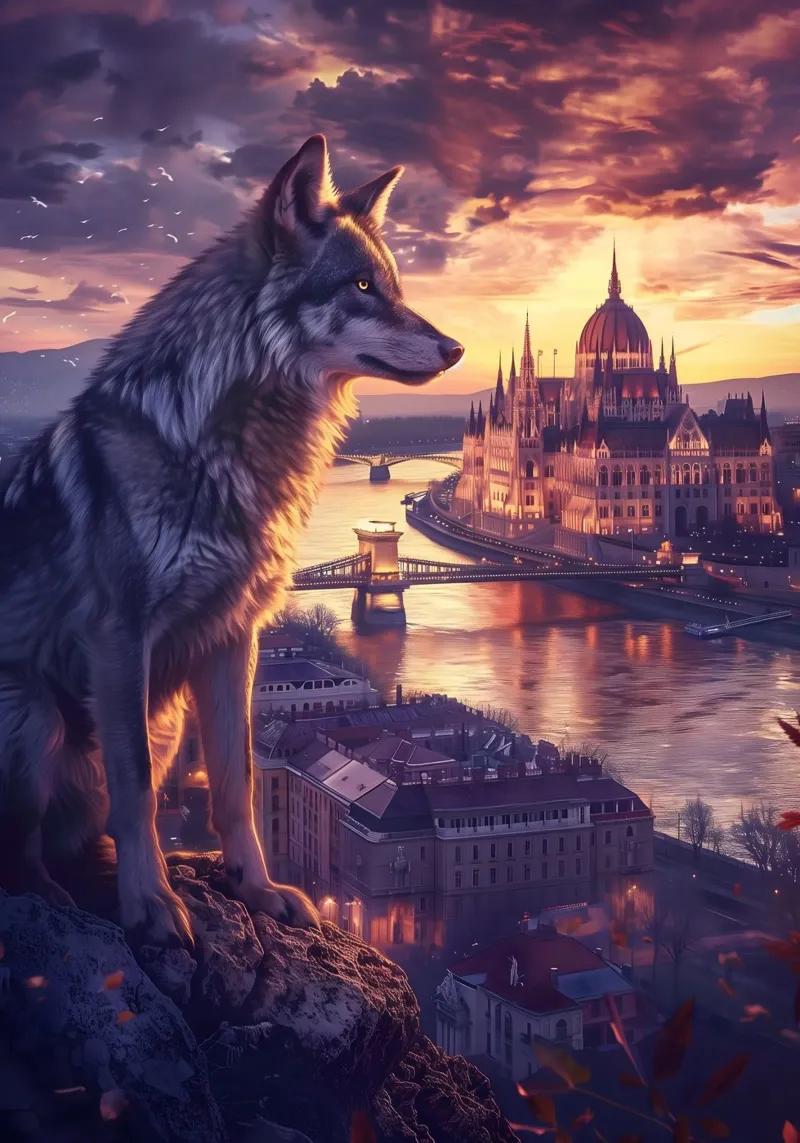 Budapest Lupo mistico arte fantasy poster da WILD ART