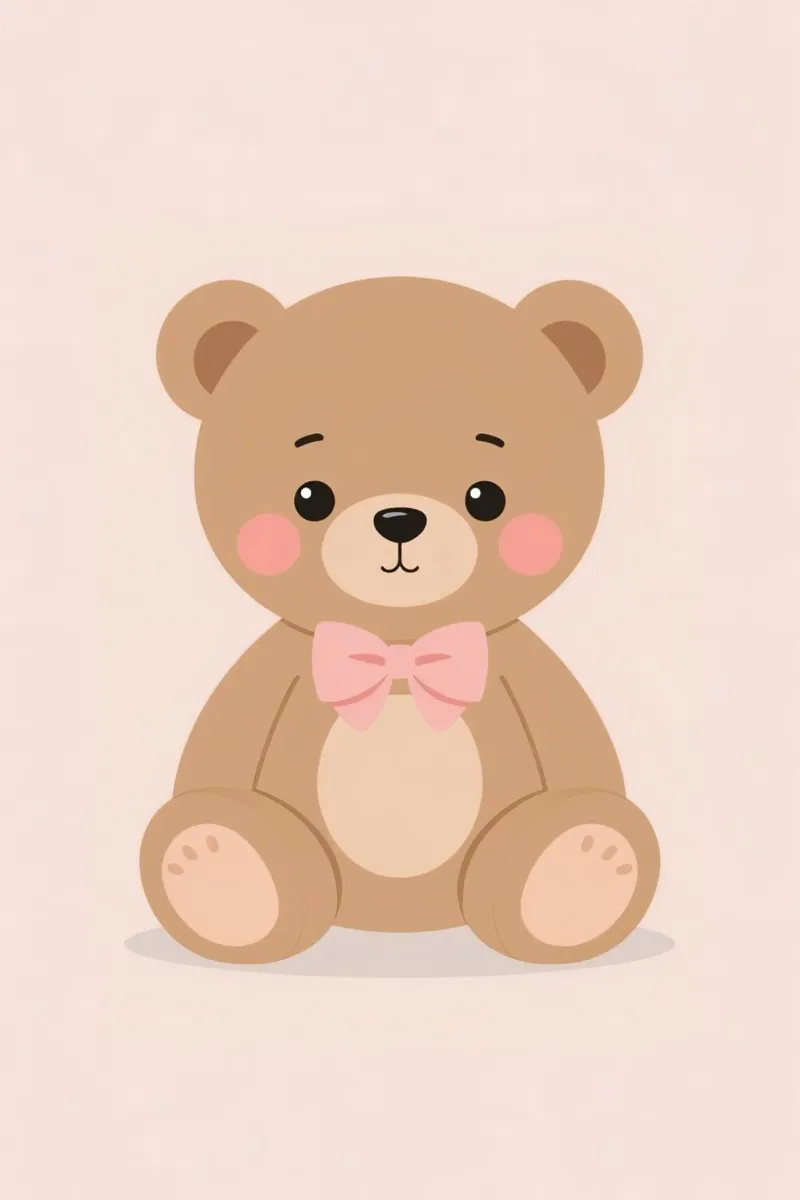 Orsetto carino con fiocco rosa poster da DesignDoodle