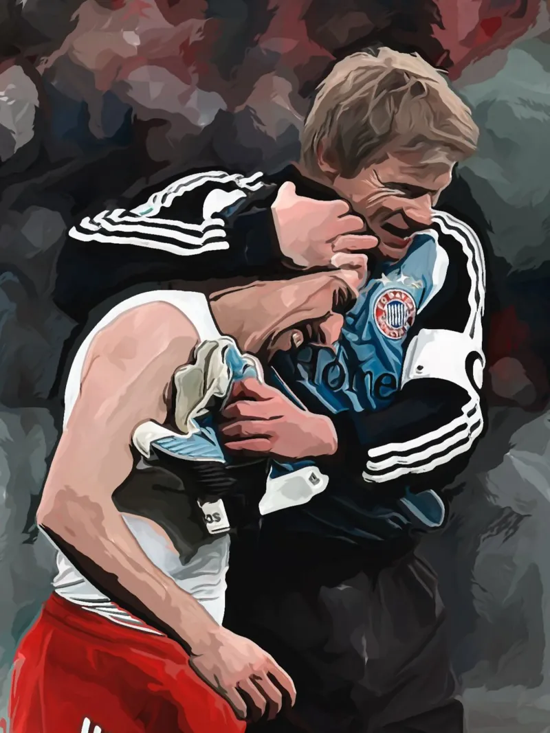 Frank Ribery And Oliver Kahn canvas with Floater frame by dark eagle