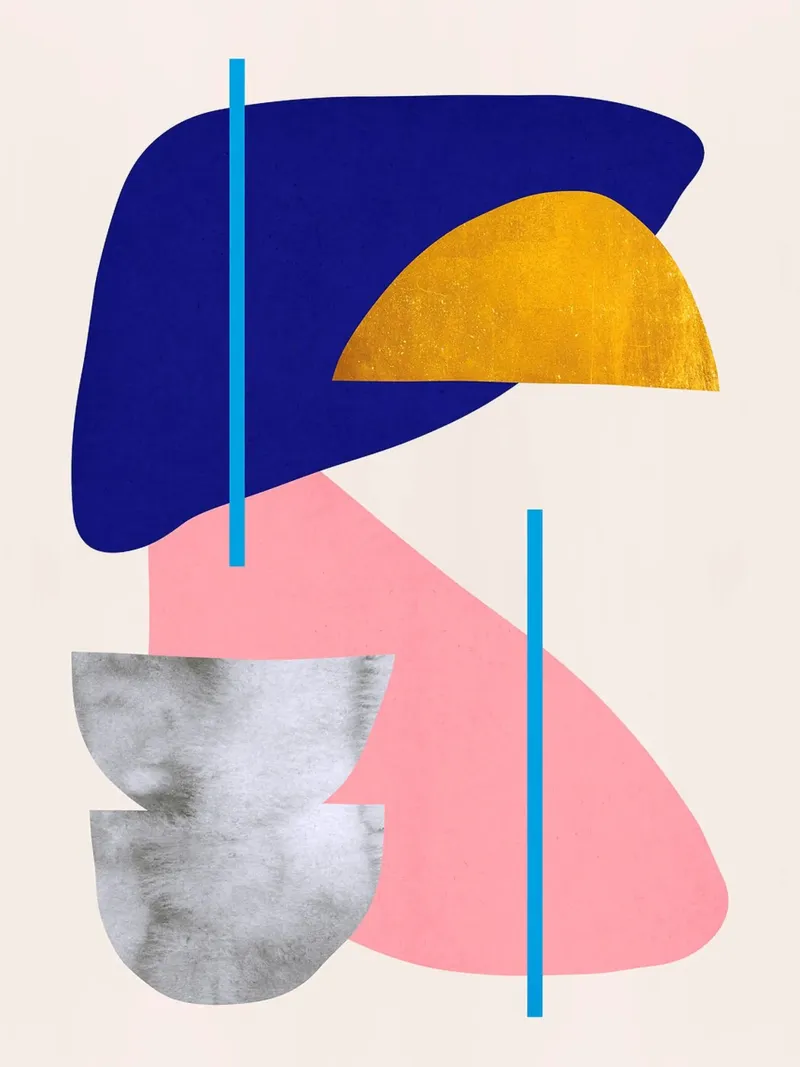 Collage moderno tela con Cornice a cassetta da Robert W Wakefield