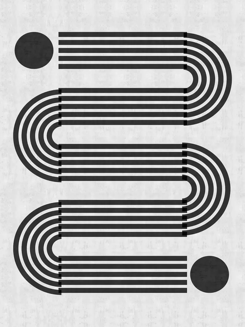 Linee minimaliste poster con telaio in plastica da Rick Thompson