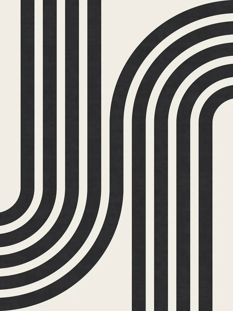 Linee minimaliste poster con telaio in legno da Rick Thompson