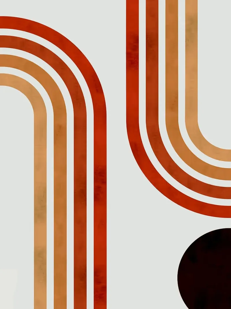 Linee minimaliste poster con telaio in legno da Rick Thompson