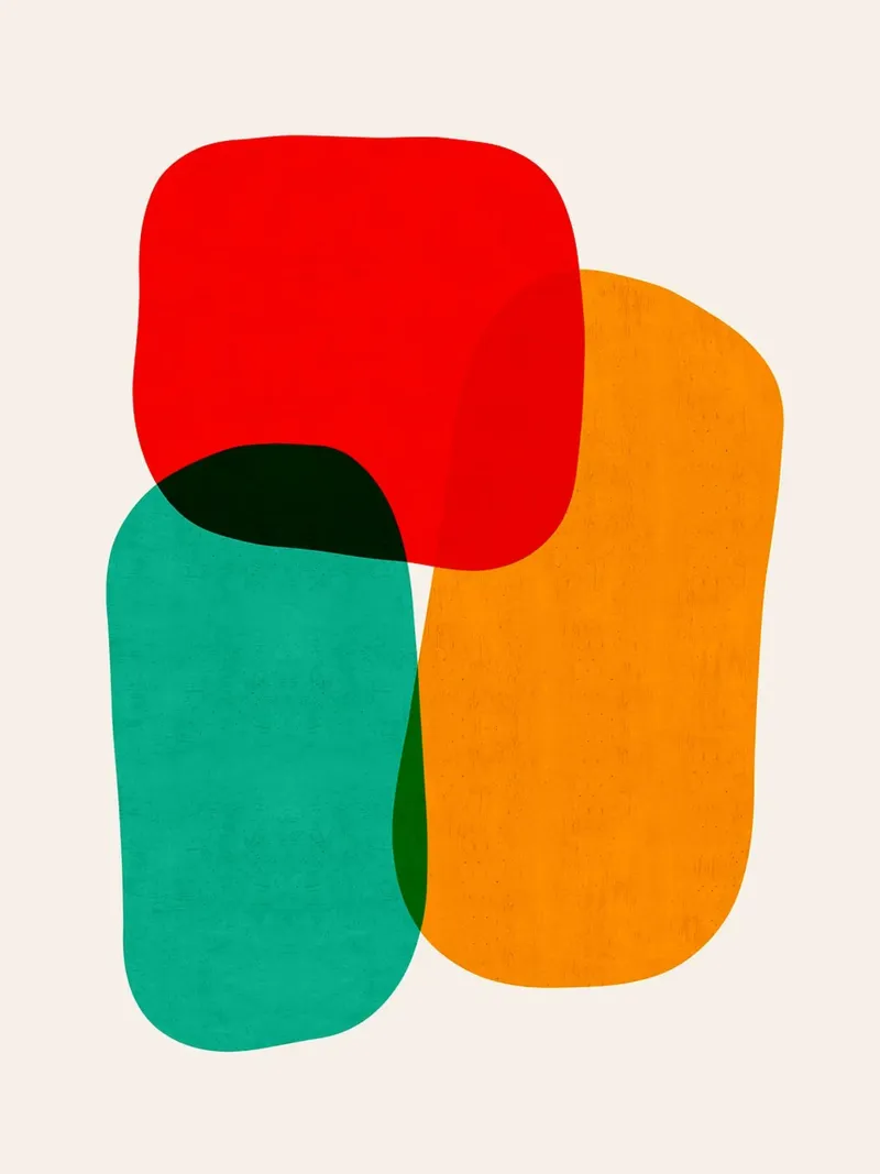 Forme colorate poster con telaio in plastica da Rick Thompson