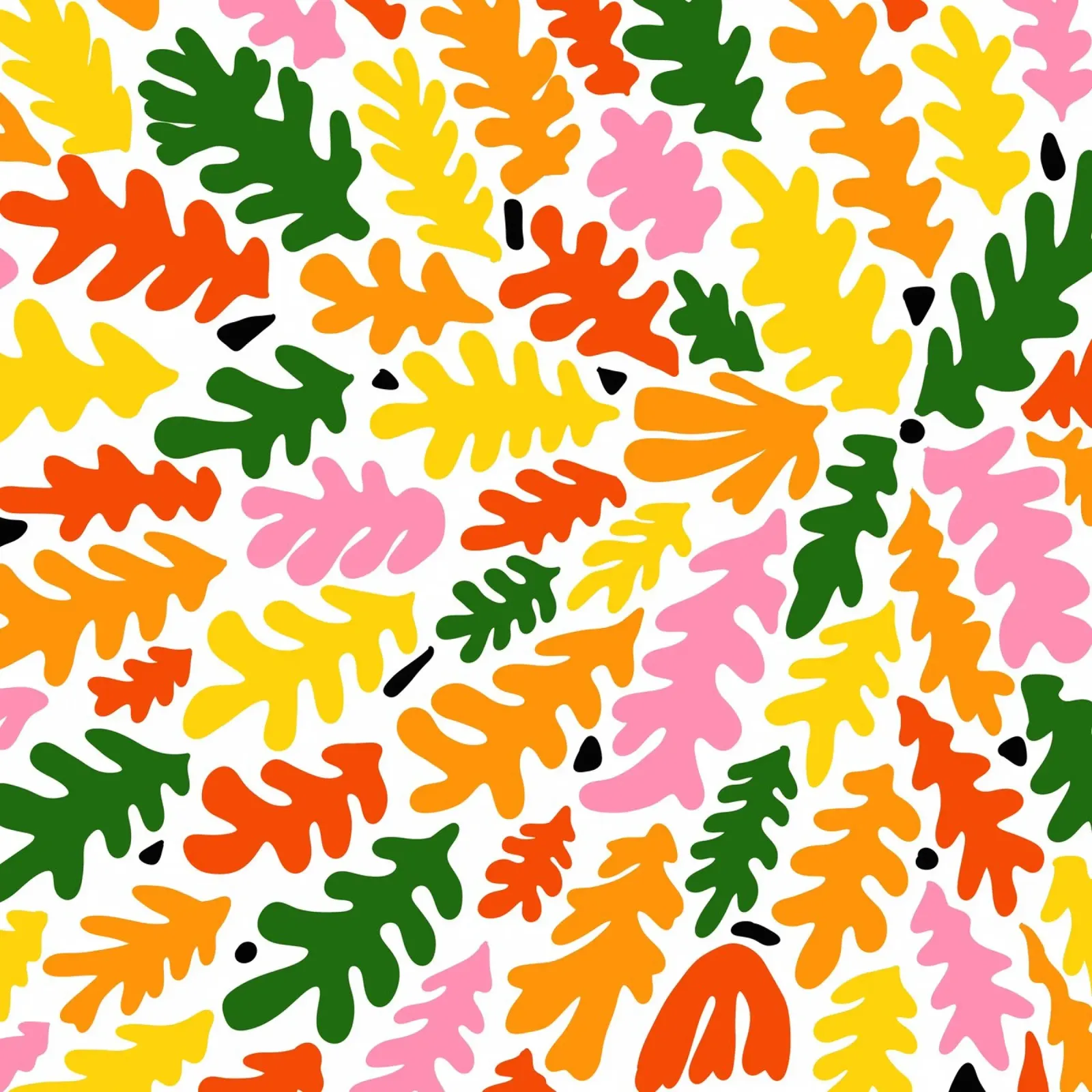 Matisse inspired colorful summer seaweed No4 canvas with Floater frame by TijanaArtStudio88