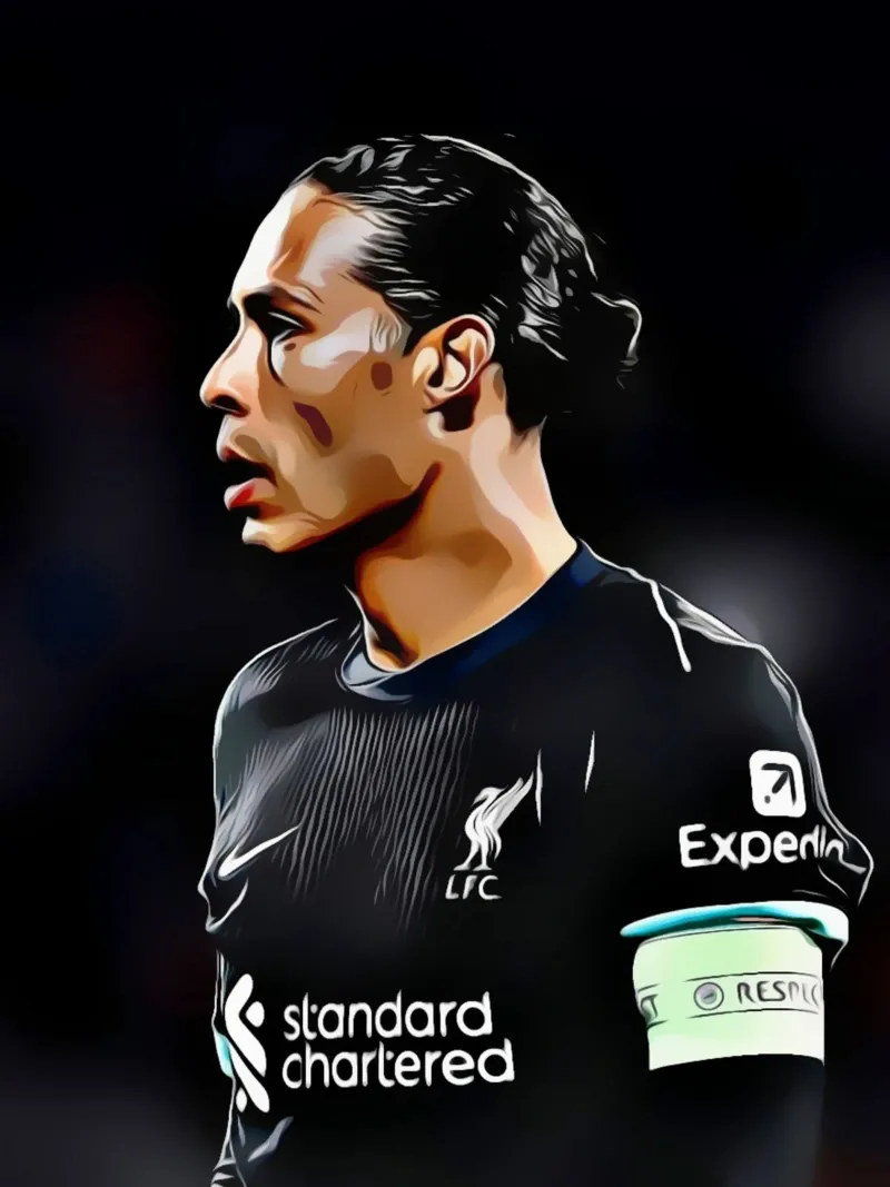 Virgil van Dijk poster con telaio in plastica da dark eagle