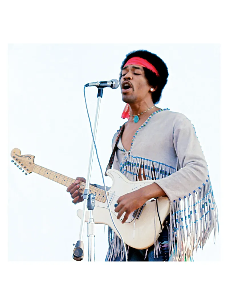 Le leggende della chitarra di Jimi Hendrix tela con Cornice a cassetta da leguesdreams