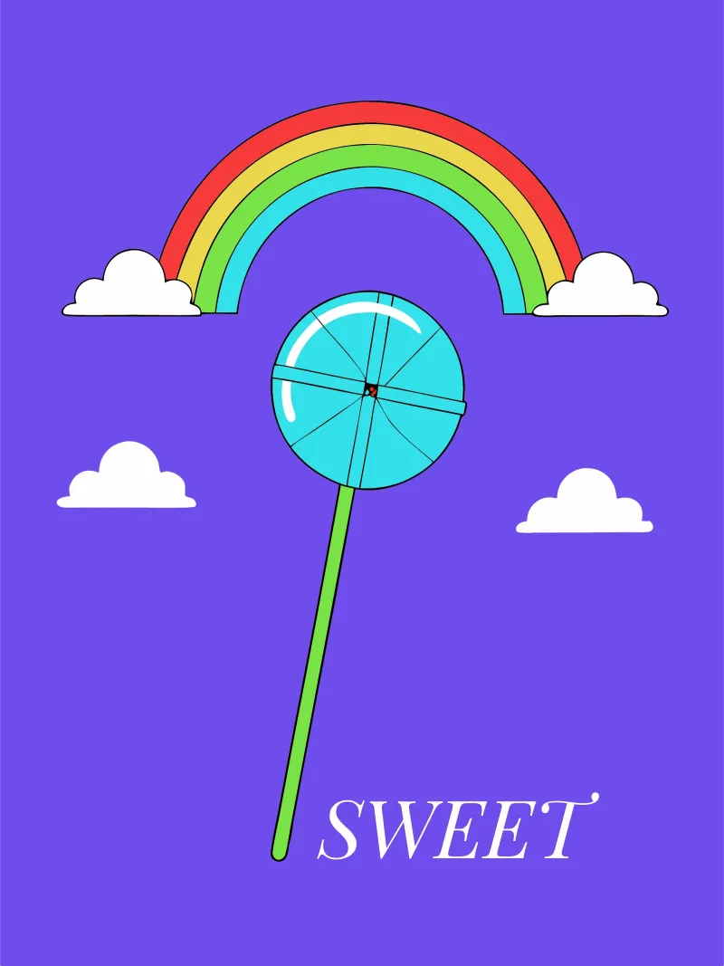 Snoep en regenboog canvas met Baklijst van OUR SHOP