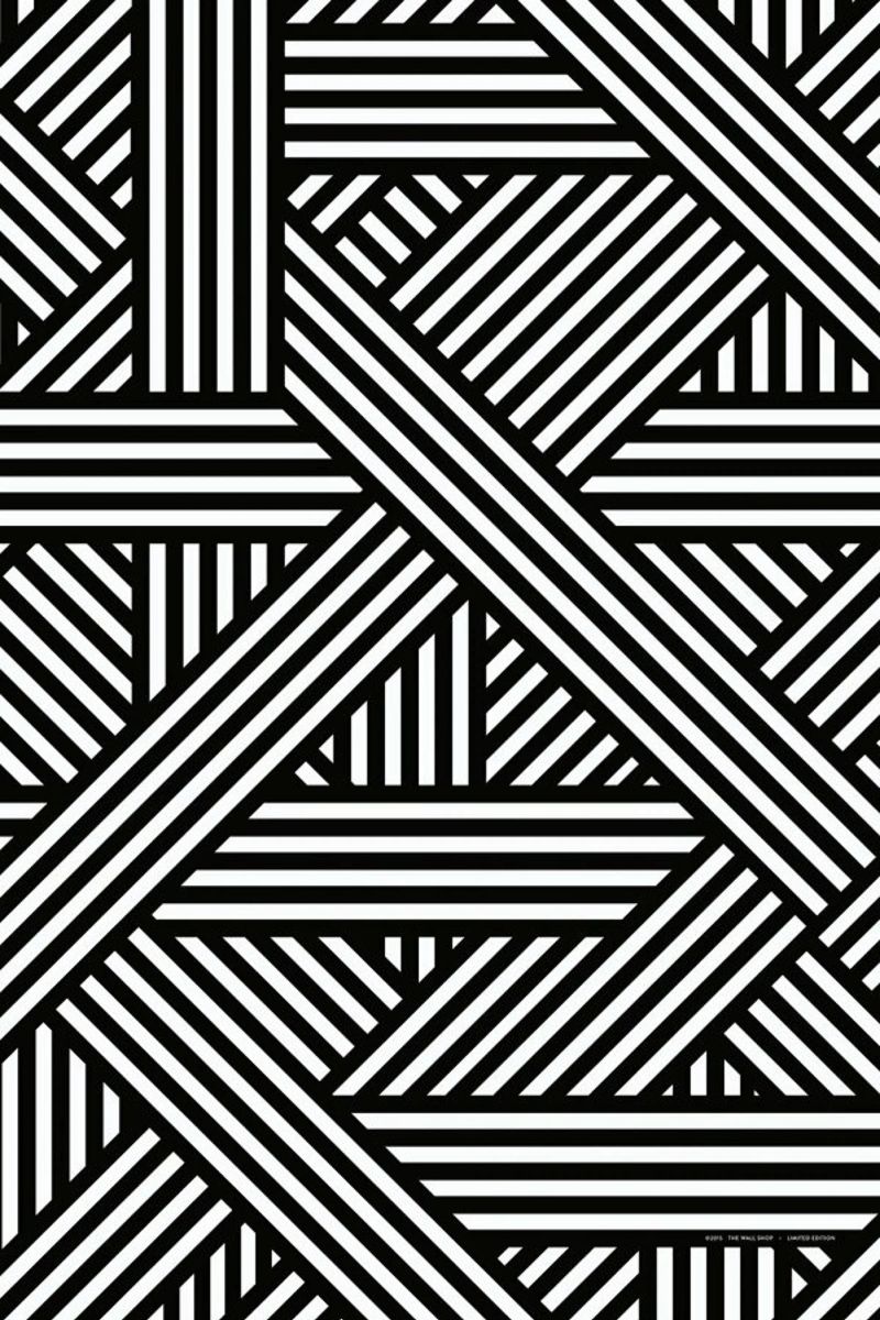 B&W Lines Poster von The Wall Shop