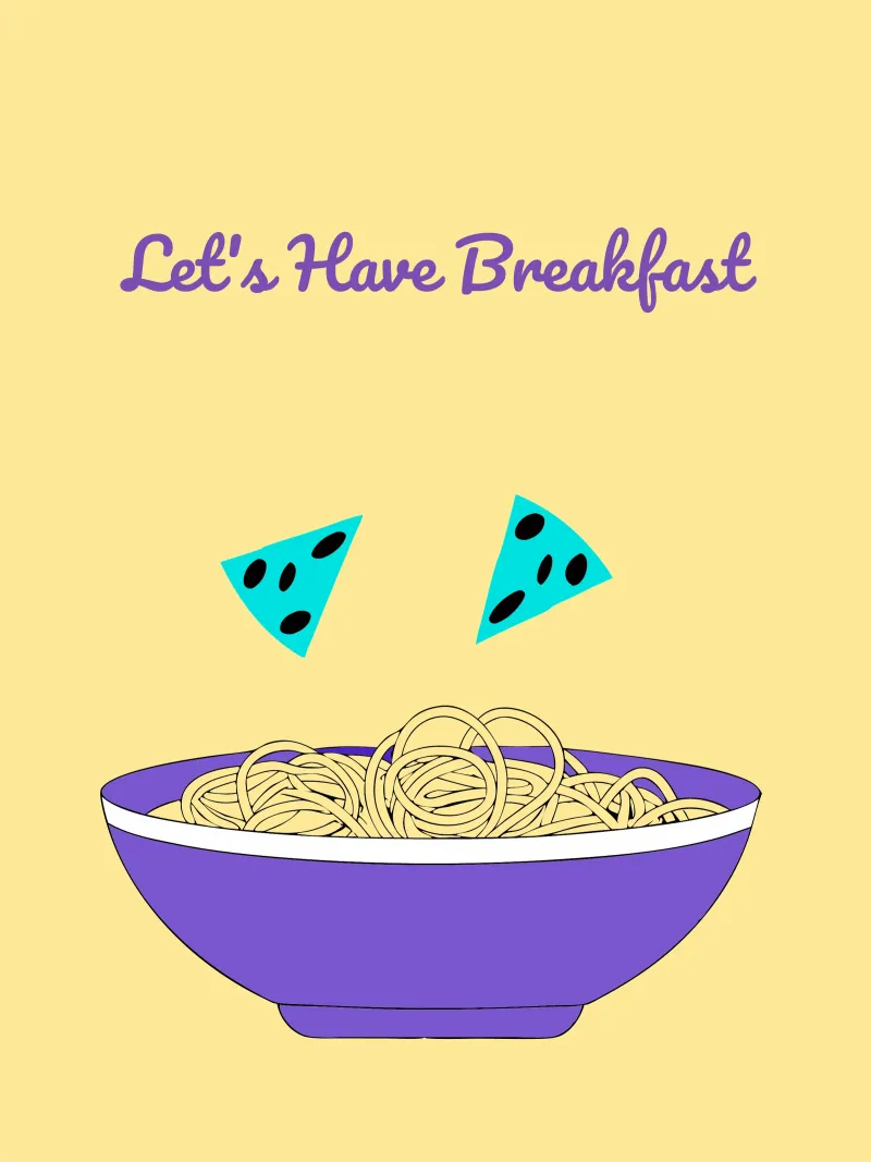 Tagliatelle per la colazione poster con telaio in plastica da OUR SHOP