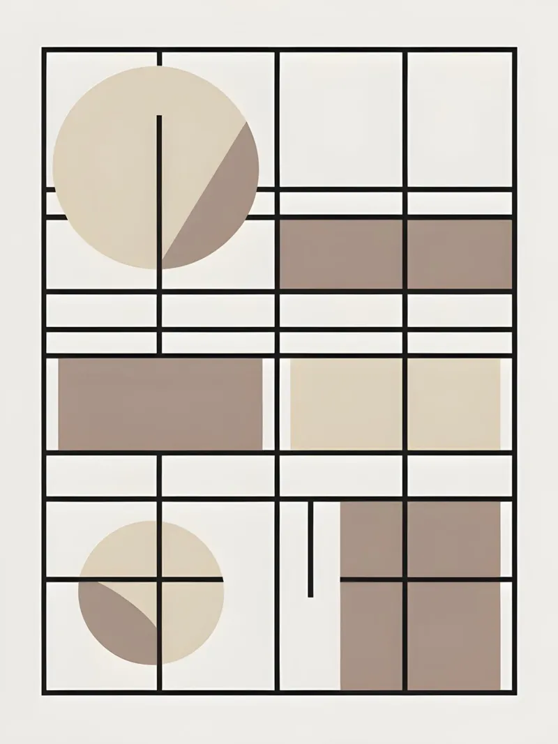 Rectangle Grid canvas with Floater frame by The Green Room