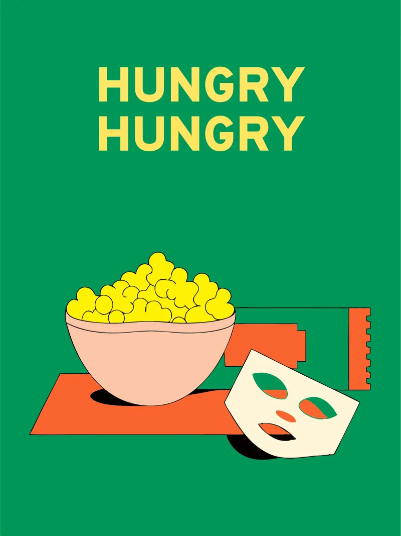 Hungry for Popcorn canvas with Floater frame by OUR SHOP