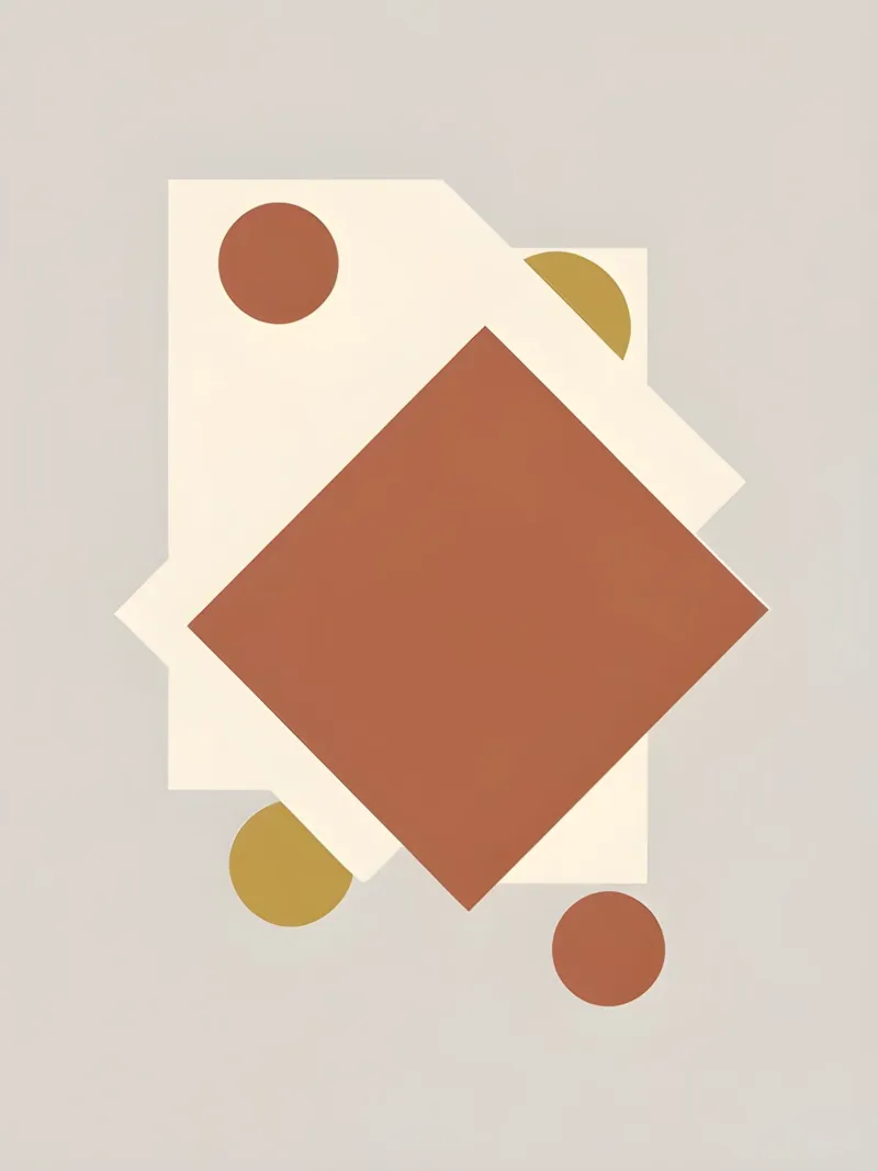 Abstracte vierkanten canvas met Baklijst van The Green Room