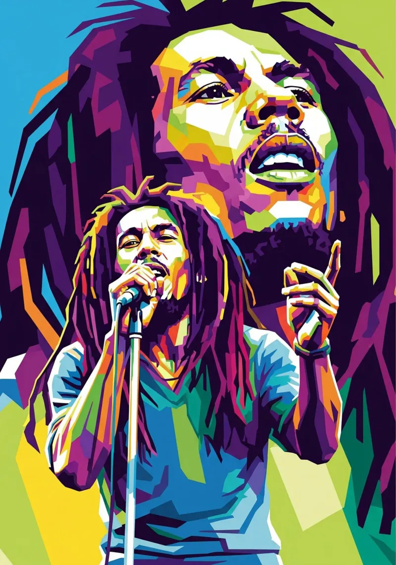 Bob Marley art canvas with Floater frame by Hantamrata