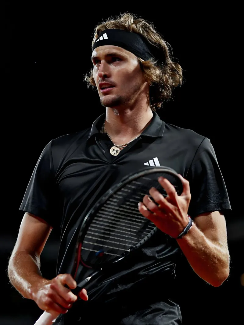 Alexander Zverev canvas with Floater frame by Low poly art