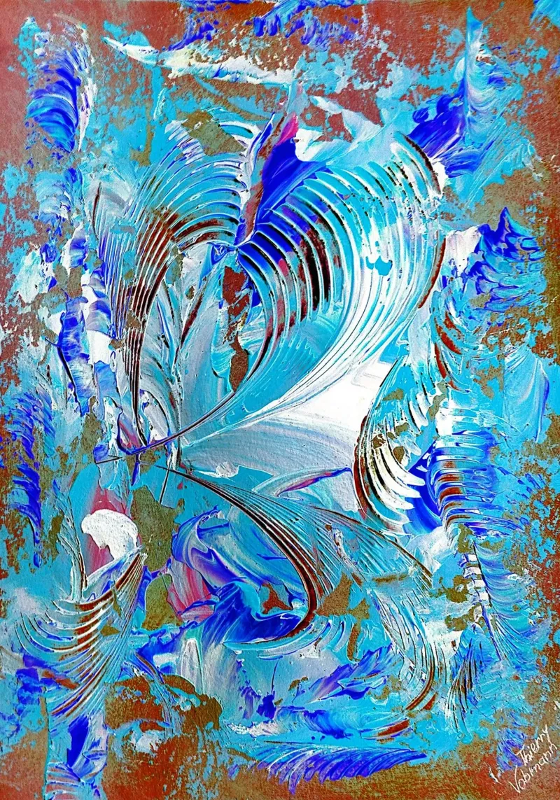 IDEAL GIFT 75 invers. canvas met Baklijst van Thierry Vobmann Abstract painting