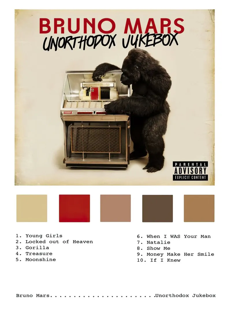 Bruno Mars Unorthodox Jukebox canvas with Floater frame by Roronoa7