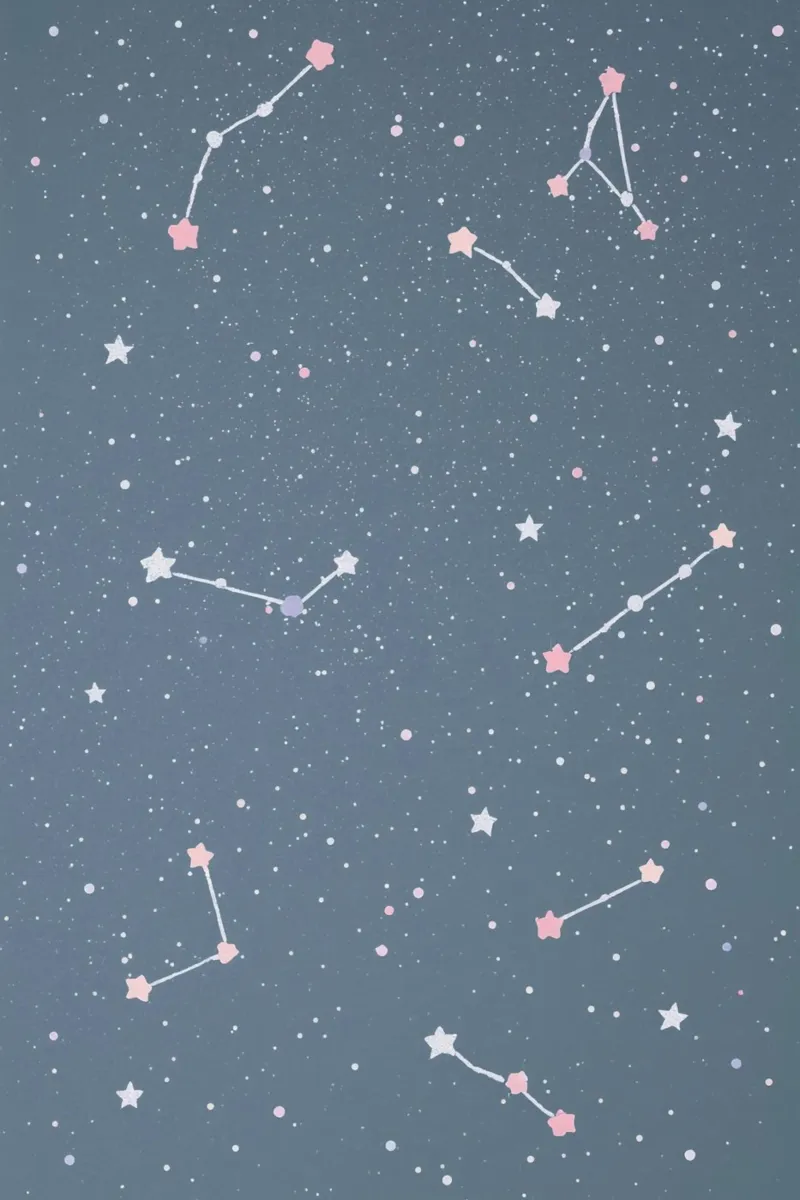 Sternbild auf blau-grauem Hintergrund- Kinderzimmer Kunst Poster von DesignDoodle