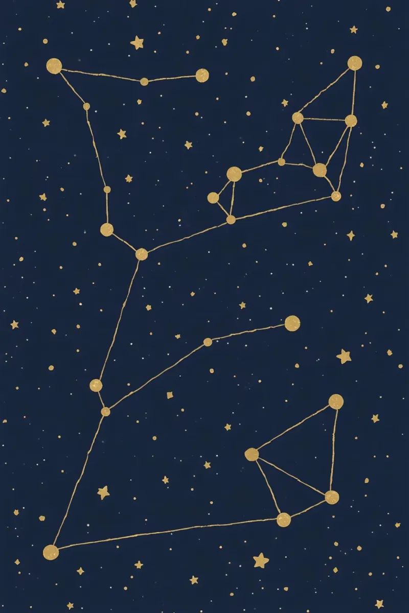 Constellations and Stars on Dark Blue Background canvas with Floater frame by DesignDoodle