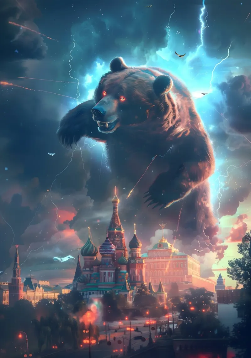 Orso Mosca arte mistica fantasy tela con Cornice a cassetta da WILD ART