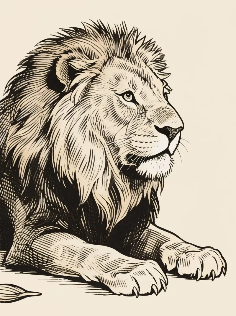 Lion tela con Cornice a cassetta da knowledge