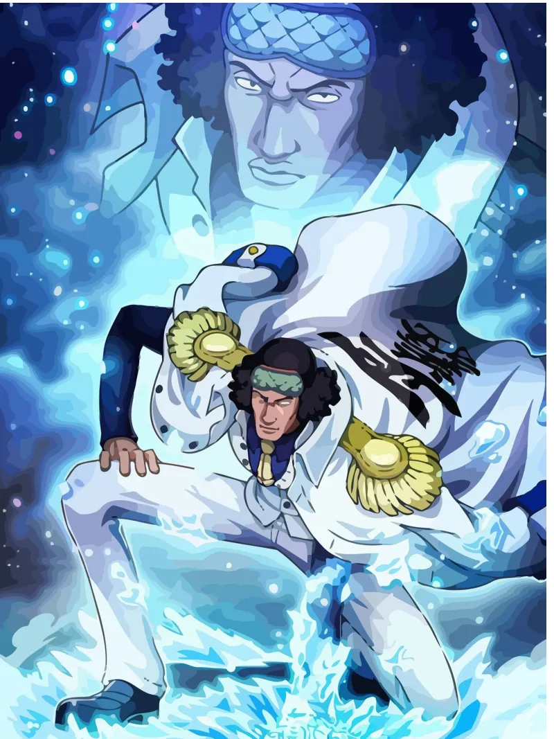 Kuzan Aokiji One Piece poster con telaio in legno da Dumery Art