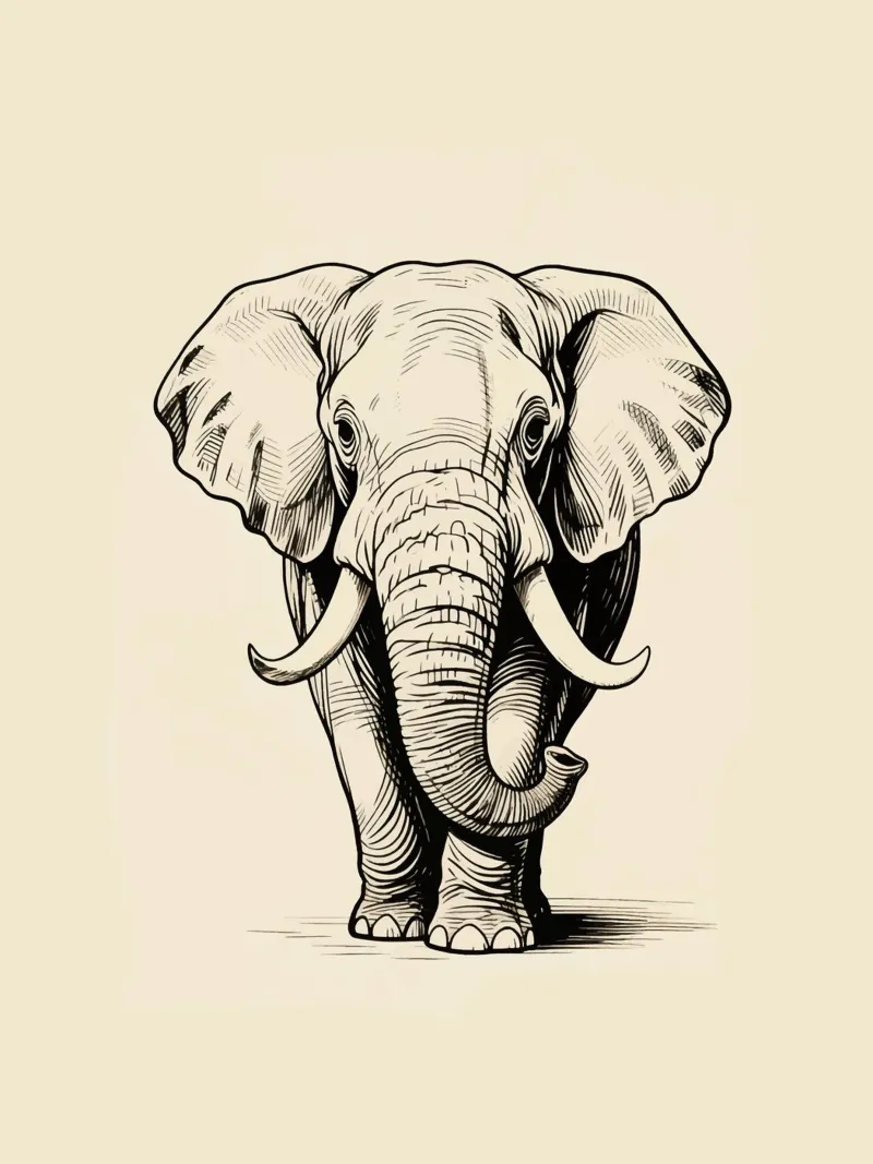 Elephant canvas with Floater frame by knowledge