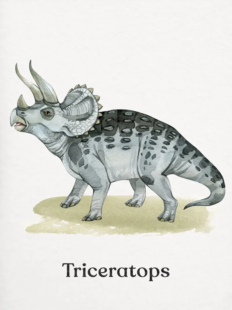 Triceratops tela con Cornice a cassetta da Eldon S Kiser