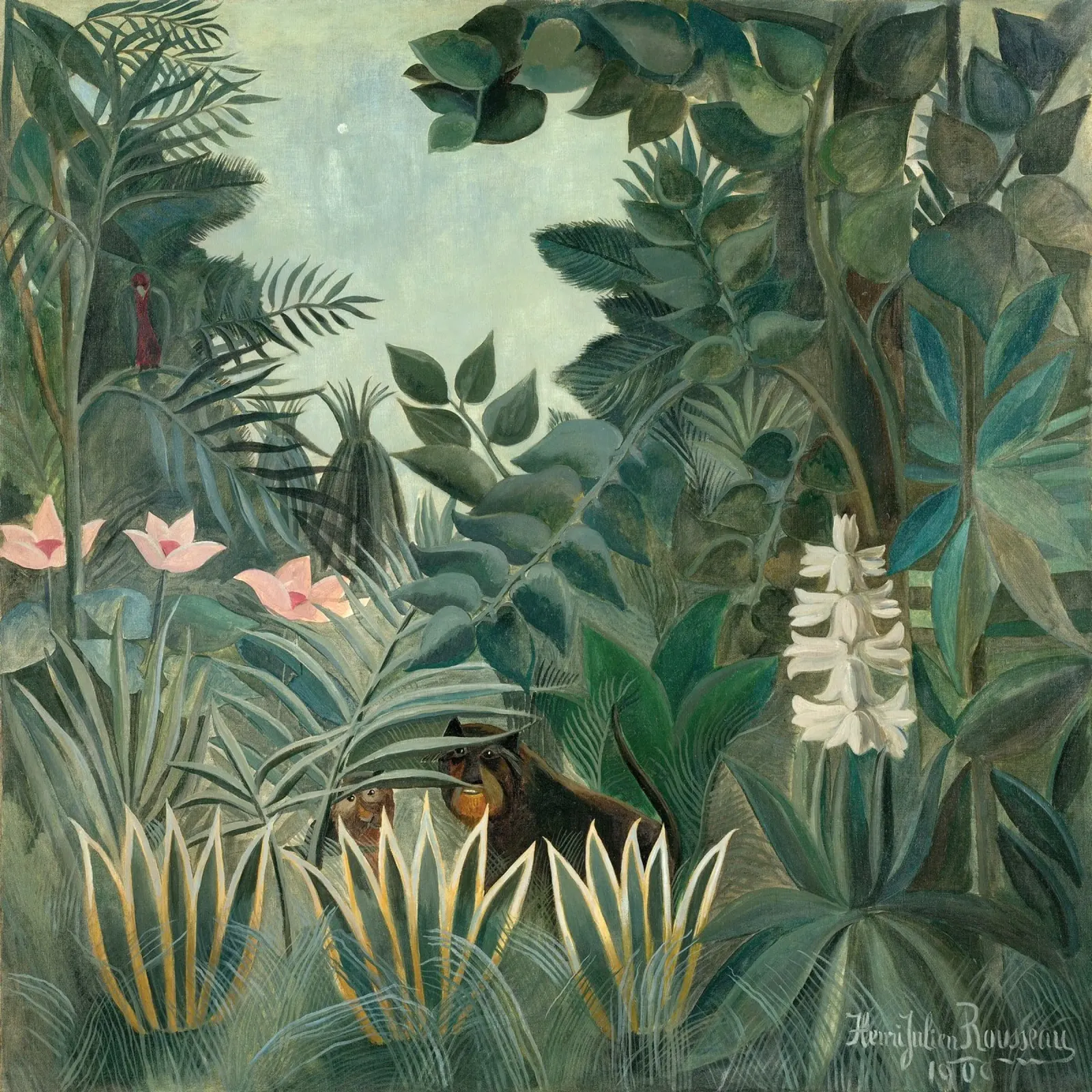 The Equatorial Jungle - Henri Rousseau canvas met Baklijst van apoloprints